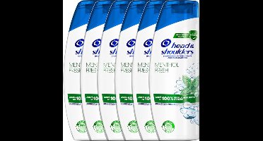 Head & Shoulders Menthol Fresh Anti-Roos Shampoo - Verfrissende Mentholgeur - Voordeelverpakking 6 x 330 ml ml