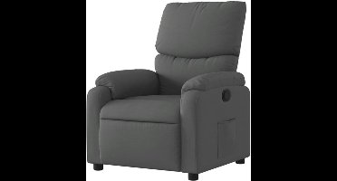 Verstelbare Fauteuil – Relaxfauteuil – Relaxstoel – Armstoel – Leunstoel – Handmatig Verstelbaar Tot 135 Graden – Donkergrijze Duurzame Stof