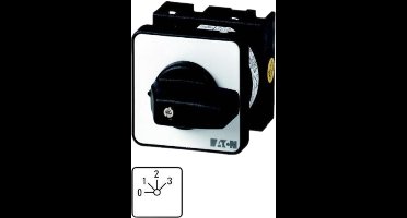 Eaton Standenschakelaar, T0, 20 A, Inbouw, 2 bouweenheid(en), contacten: 3, 45 °, vergrendelend, met 0-stand, 0-3, designnummer 171, 011502