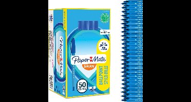 Paper Mate InkJoy 100ST-balpennen | Medium punt (1,0 mm) | Blauw | 50 stuks