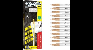 Sharpie verwijderbare porseleinmarkers | fijne punt | wit | was markers op glas en plastic | 12 stuks