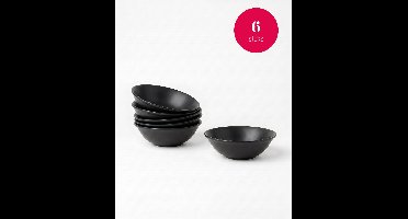 vtwonen - Kommen - Porselein - Mat Zwart - 18 cm - Set van 6