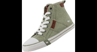 Mustang dames hoge canvas sneaker groen