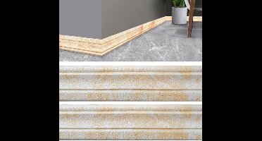 2 Stuks 2.3m*8cm Zelfklevende Plinten – Plint, Deurlijst, Wandafwerking – Hoeklijst voor Achterwand – 3D Decoratieve Vloerplint (Lichtgeel)