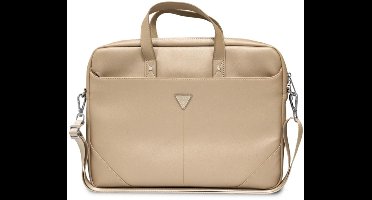 GUESS, 16'' Laptoptas Saffiano Model, Beige
