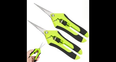 2 stuks robuuste roestvrijstalen snoeischaar - Ergonomische tuinschaar voor fruitbomen en bloemen, arbeidsbesparend ontwerp