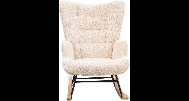 JAQZY Schommelstoel - Fauteuil - Woonkamer - Slaapkamer - Loungehoek - 68 x 75 x 92 cm - Modern Ontwerp - teddy-stof - Beige