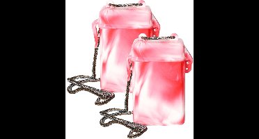 Bestway opbergkoker waterdicht - 2x - rood - 11 cm - geldkoker - voor geld/pasjes/ID - vakantie