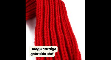 Kerstmuts en Sjaal voor Honden - Kerst Setje - Kerst Mutsje met Gebreid Sjaaltje - Kerst Accessoire voor Honden en Grote Katten - Hondenkleding - Wintersetje - Maat L