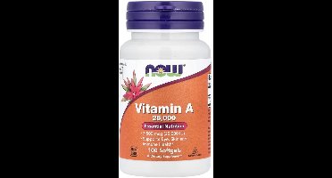 NOW Foods Vitamine A 25.000 IU (7500 mcg) – 100 Softgels | Retinylpalmitaat Supplement / Dietary Supplement