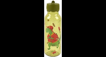 Trixie | Drinkfles met print – Fireman Mr. Dino - Tritan™ Waterfles voor kinderen – 500ml - Lekvrije Fles - Groen