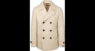 Suitable Coat Caban Wol Blend Ecru - Maat 50 - Heren - Tussenjas