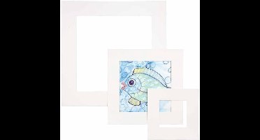Passepartout lijsten, dikte 0,4 mm, wit, 75 assorti