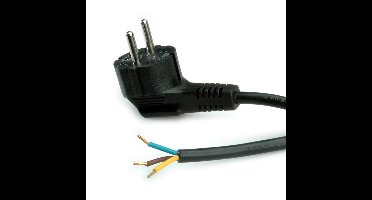 ROLINE geaarde stroomkabel, 230VAC, open end, zwart, 1,8 m