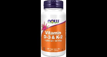 Now Foods - Vitamine D3 & K2 - 120 capsules