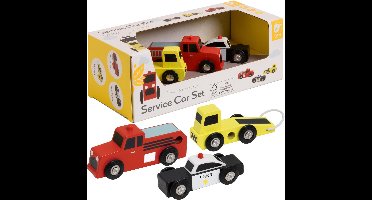 Classic World Houten Hulpdienst Auto's Set, 3st.