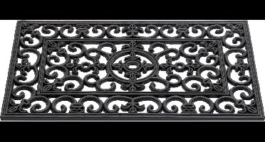 Hamat Rubbermat Lilly - Deurmat - 75x45 cm Zwart