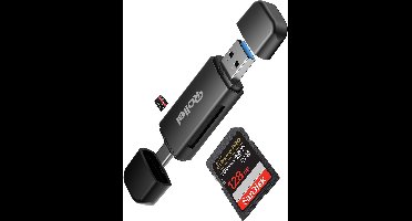 ROLLEI 25100 2-in-1 SD/MicroSD-kaartlezer, zwart