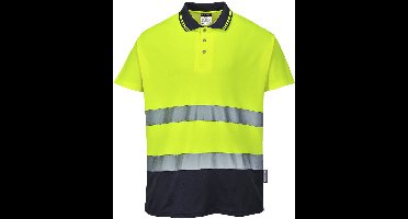 Portwest Tweekleuren Katoenen Comfort Polo S174 - Geel/Marine - 4XL