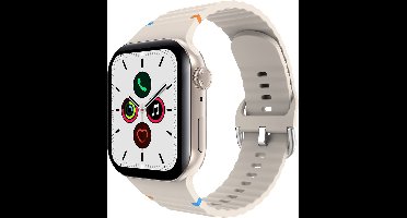 Cazy Horlogebandje geschikt voor Apple Watch Bandje (ActiveFlex) - Smartwatchbandjes - Universeel bandje geschikt voor Apple 38/40/41/42 mm - Ivory
