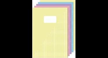 Kangaro schriften A4 - met ruit 10mm - pastel kleuren - 5 stuks - K-583008