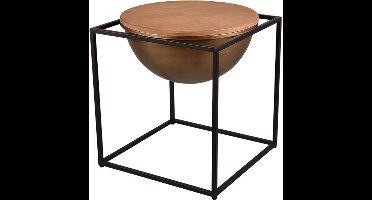 Bijzettafel - Torna Elina - 53x53cm - Zwart - Metaal - Hout