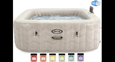 Intex PureSpa Chevron Deluxe Bubble Spa + Aquatural Set Aroma Crystals 6 x 350 gram
