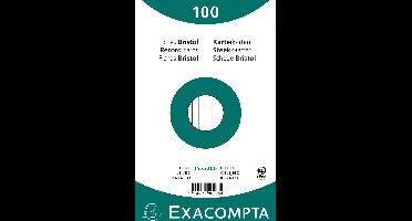 Exacompta 12x Pak 100 steekkaarten in folie - gelijnd niet geperforeerd 125x200mm - Wit - 10803X