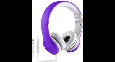 StayPowered Hoofdtelefoon voor Kinderen - Veilig en Comfortabel Luisteren - Volumebegrenzing 85 dB - Shareconnector - Verstelbaar - Geschikt voor iPod/iPad/iPhone/Android - Ideaal voor 2-8 jaar - Paars - Levering Sneller dan Aangegeven!