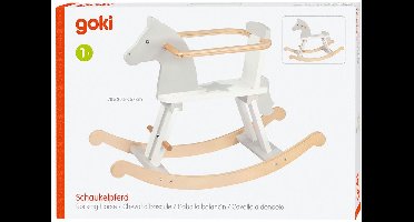 SCHOMMELPAARD 78x30,5x57cm, zithoogte 30cm, rug afneembaar, hout, max 25kg, ongemonteerd, 1+