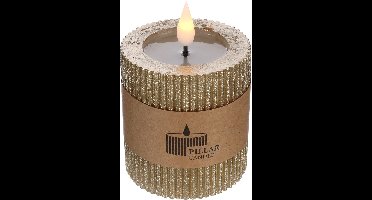 LED Pillar kaars Ø7 h. 7,5cm goud (1 st)