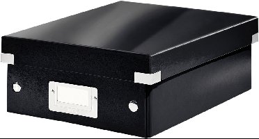 Leitz Wow Click & Store Kleine Opbergdoos - 84% Gerecycled Karton - Ruimtebesparende Sorteerdoos Met Vakjes - 22 x 10 x 28.2 Cm (BxHxD) - Zwart