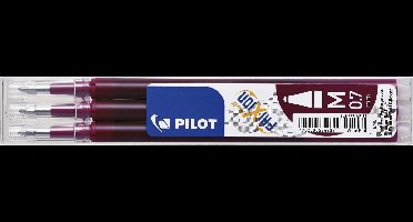 Rollerpenvulling Pilot friXion medium wijnrood set à 3 stuks