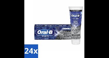 Oral-B - 3D White Houtskool - Tandpasta - Whitening & Diepreinigend - 75 ml - Voordeelverpakking - 24 stuks