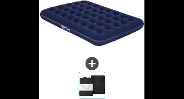 Bestway luchtbed - Twijfelaar - 137 x 191 x 22 cm - Blauw - Inclusief en Hoeslaken