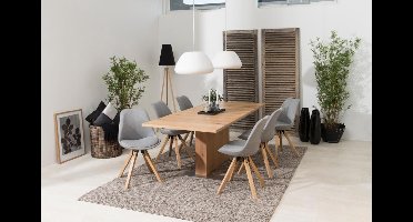 Giga Living Eetkamerstoel Ljusvik - Lichtgrijs - Zithoogte 49cm - Set van 2