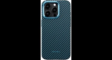 Pitaka MagEZ Hoesje voor iPhone 15 Pro Max – Ultra-dunne en Lichtgewichte Bescherming – MagSafe Compatibel – Gemaakt van Duurzaam Aramide Fiber - Blauw