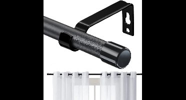 Boraboi® Gordijnroede Verstelbaar 238-340 cm met Moderne Platte Eindkappen en Bevestigingsmateriaal voor Slaapkamer