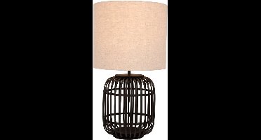 Various Woven Tafellamp- Ø24 cm- Bamboe- Zwart- E27- Sfeervolle Boho Stijl