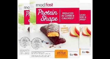 Modifast Protein Shape Reep Pure Chocolade & Sinaasappel - 3 x 6 x 31 gr - Voordeelverpakking