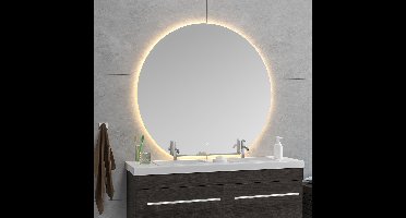 Tramonto spiegel rond met LED, dimbaar en spiegelverwarming 120 x 112 x 0,3 cm