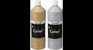 Plakkaatverf Set - Creall Color+ - 1000ml - Goud en Zilver