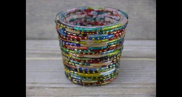 SENSE Theelichten Houder- Waxinelicht - Sfeerlicht - Tealight- Multi kleur- Nostalgische kleuren - *** 2 STUKS ***