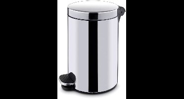 HENDI Pedaalemmer rond rvs met binnenemmer, 30 l, diameter 30 cm x 65 cm, zilver, horeca