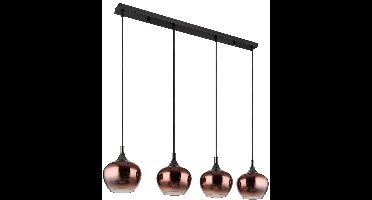 Globo - hanglamp - MAXY - rood - glas - grote eettafellamp - E27 - 15548-4HG
