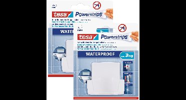 Tesa Powerstrips duohaak - 2x - waterproof - Verwijderbare haken - Opplak haken - Klusbenodigdheden - Huishouden