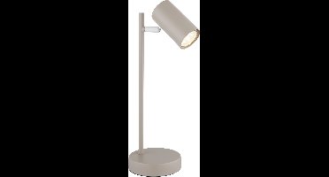 Tafellamp zwenkbaar bedlampje zandkleurig bureaulamp spot modern, metaal, GU10 fitting, LxBxH 13,2x12x35 cm