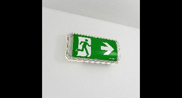 HOFTRONIC – Noodverlichting LED opbouwmontage – 4,2 watt 300 lumen – Autotest functie – Polycarbonaat wit – IP66 waterdicht – 230V – Vluchtwegaanduiding inbegrepen