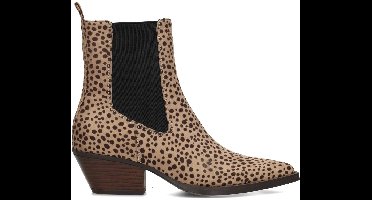 POSH by Poelman CARMEN Dames Laarzen - Beige Met Dierenprint