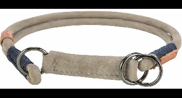 TRIXIE BE NORDIC HALSBAND HOND HALF-SLIP LEER GRIJS 30X0.5 CM